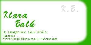 klara balk business card